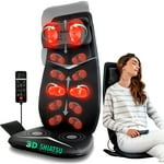 Zyllion Shiatsu Neck and Back Massager - 3D Kneading Deep Tissue Full Body Electric Massage Chair Seat Cushion Pad with Heat and Vibration for Muscle Pain Relief, Home and Office - Black (ZMA-33)
