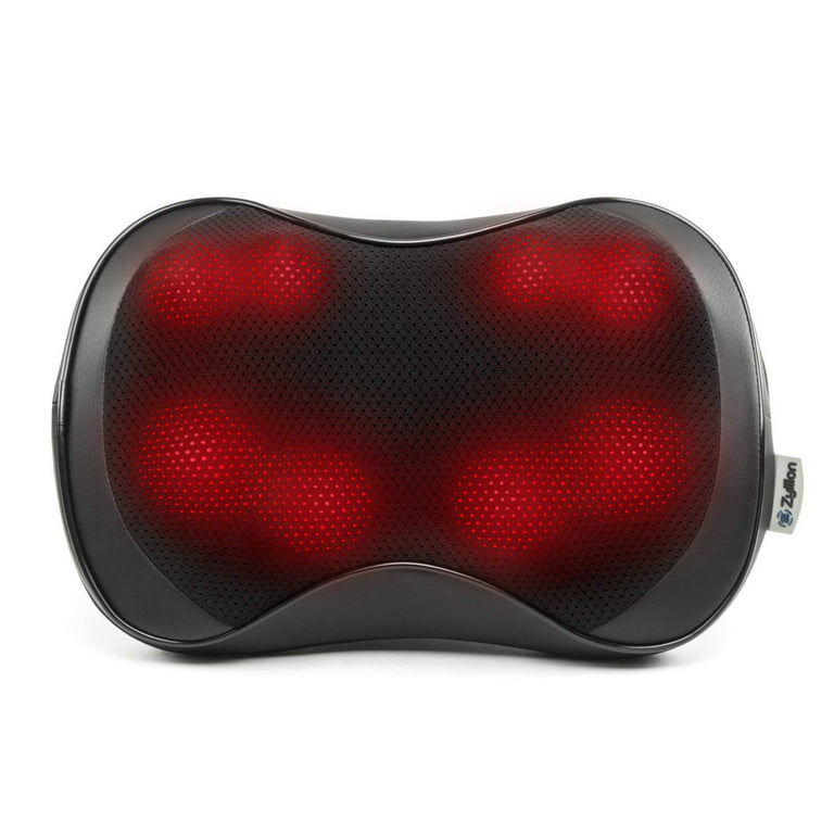 Zyllion Rechargeable Shiatsu Back and Neck Massager with Heat, 3 Speed
