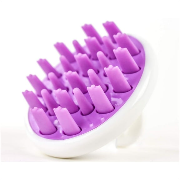 Zyllion Scalp Massager Dandruff Brush for Exfoliating Treatment, Shampoo Scrubbing and Hair Growth (Purple)