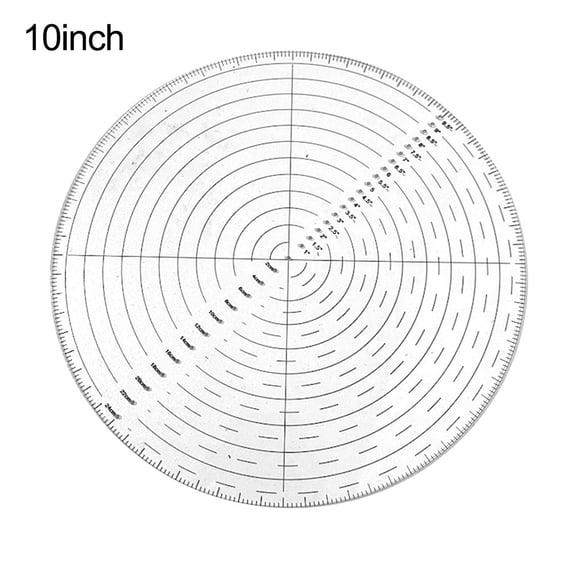 Zyllora 10-Inch Transparent Acrylic Circle Drawing Tool Dual-Scale Center Finder for Woodworking Poster Boards Plastic Metal Glass