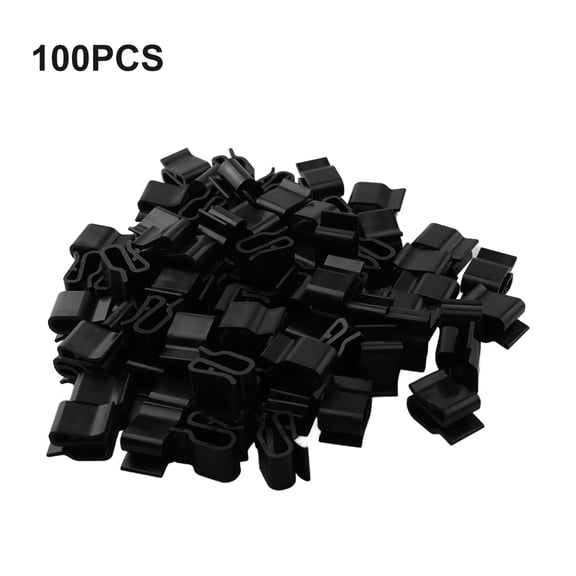 Zyllora 100Pcs Photovoltaic Cable Clamp Solar Panel Wire Black Clips Trailer Wiring Frame Clamps Pv Module Management Plastic