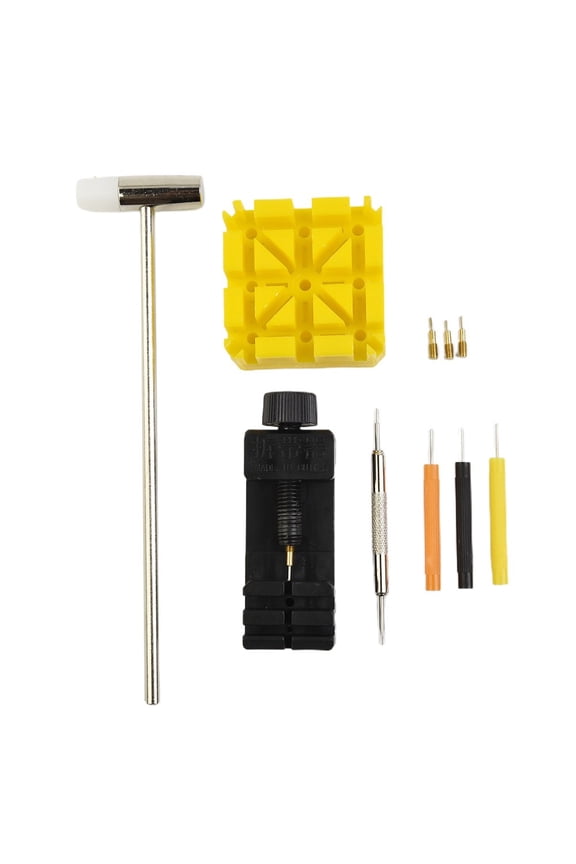 11 Pc Watch Repair Tool Set Watch Link Band Slit Strap Bracelet Chain Pin Remover Professional Adjuster Tools Kit Black