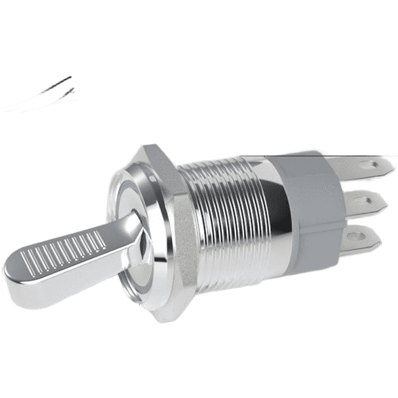 Zyllora 16mm Metal Toggle Switch, 2 Position 10A High Current Illuminated Rocker Lever, Self-Locking Mechanism for Panel Control