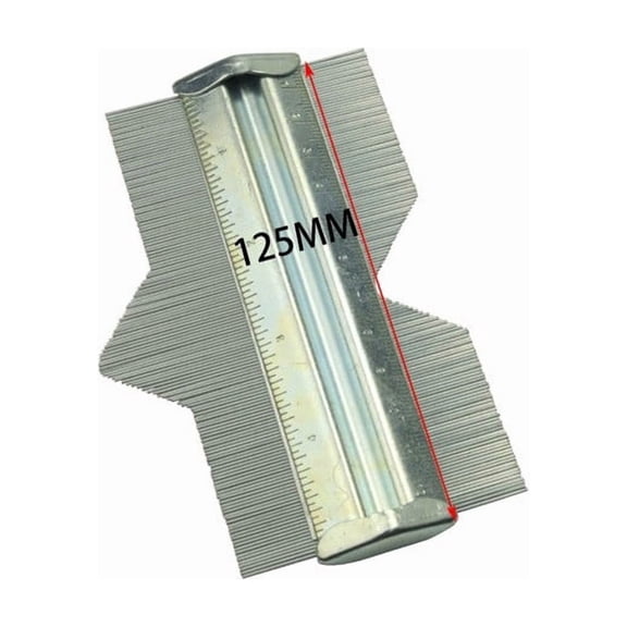 Zyllora 1Pc 5/6Inch Contour Gauge Shaping Wood Measure Ruler Tiling Laminate Tiles Meethulp Gauge Ruler Duplicator Wood Marking Tool 125Mm