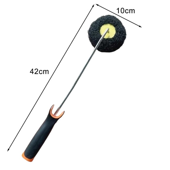 Zyllora 1Pc Corner Edging Paint Brush Pumpkin Shaped Roller Brush Corner Putty Finishing Roller Inner Corner Lining Paint Roller Long Handle
