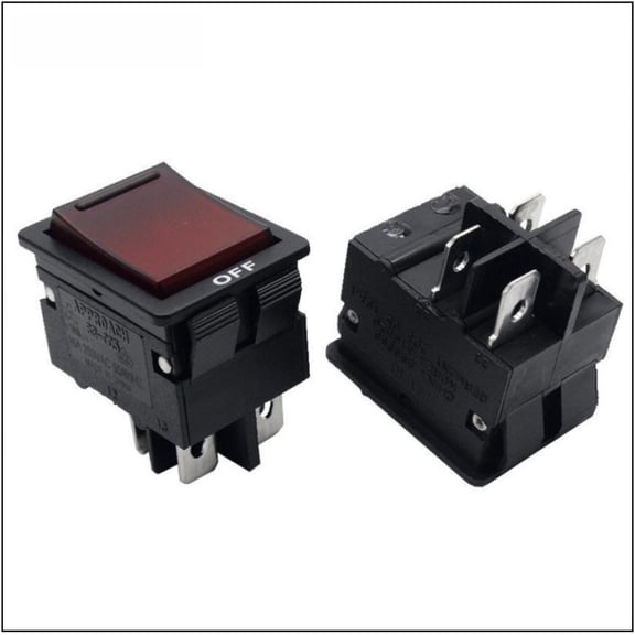 Zyllora 2 Position Dual Pole Circuit Breaker Switch with LED Indicator, 4 Pins Current Overload Protector for 5A-20A Electrical Systems