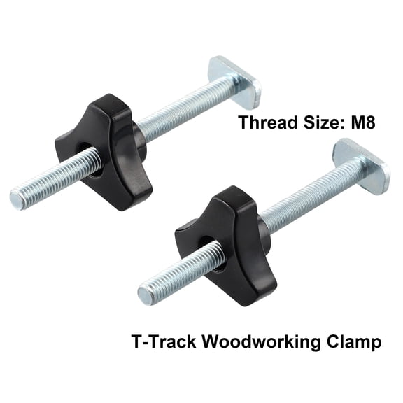 Zyllora 2 Sets M8 T-Track Bolts Knobs T Slot Bolts And Knobs Clamps for Woodworking Nuts Hand Tools Clamps Metal Hardware Accessories
