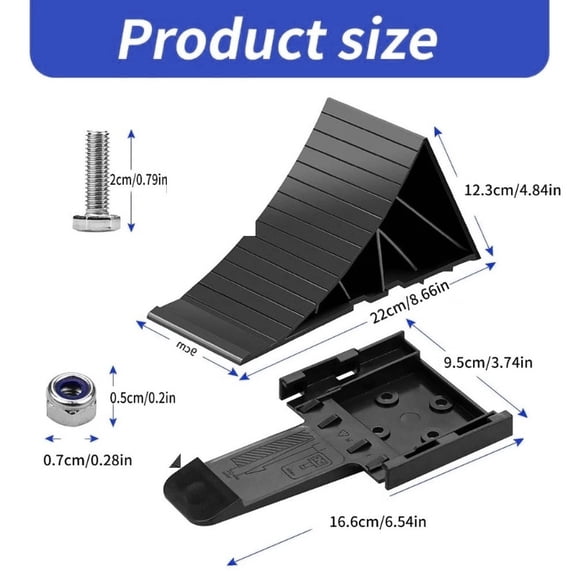 Zyllora 2Pcs Heavy-Duty Wheel Stop Blocks Anti-Slip Base Sturdy Skip Stopper Wheel Alignment Block for Travel Trailer Rv Camper-Atv