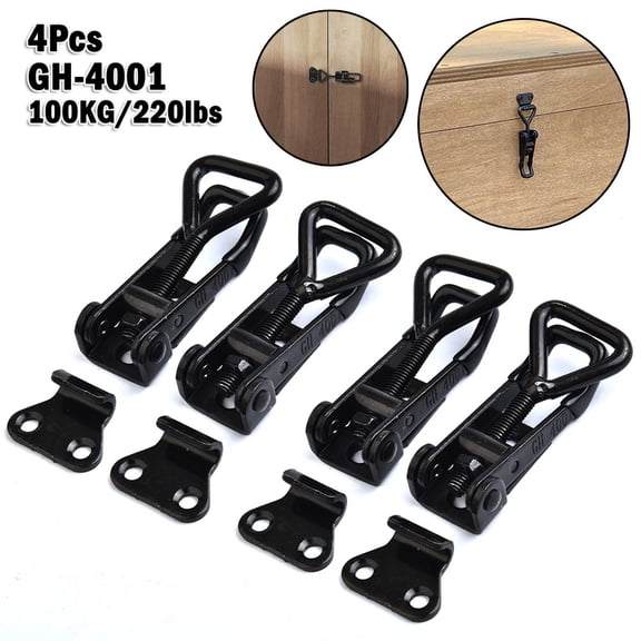 Zyllora 4Pcs Adjustable Toolbox Case Metal toggle Latch Catch Clasp Quick Release Clamp Anti-Slip Push Pull toggle Clamp Tools Gh 4001