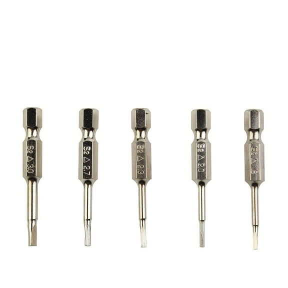 Zyllora 5Pcs/Set Triangular Screw Bits Set Alloy Steel Magnetic Screwdriver Bit 6.35Mm Hex Shank, Triangle Screw Head, 1.8/2/2.3/2.7/3Mm