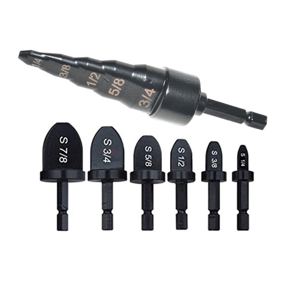Zyllora 7Pcs Air Conditioner Copper Tube Expander Pipe Expander Swaging Drill Bit Set Swage Tube Expander Swaging Flaring Tools