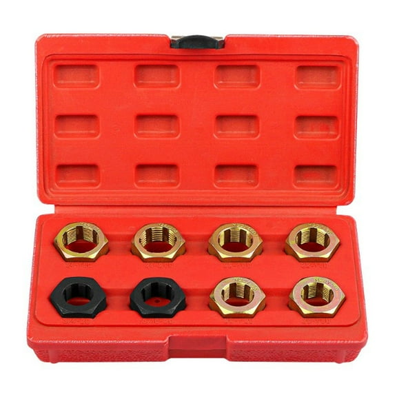 Zyllora 8 Piece Axle Rethread Tool Set Thread Tracer Repair with Box Rethread Axle Rethread Tool Set Alloy Box Metric Storage Tool Set