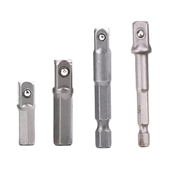 Zyllora Chrome Vanadium Steel Drill Bit Socket Adapter 1/4 Hex Shank To Square Socket Conversion Drill Bar 25 30 50 65Mm Socket Adapters 4Pcs(All Sizes)