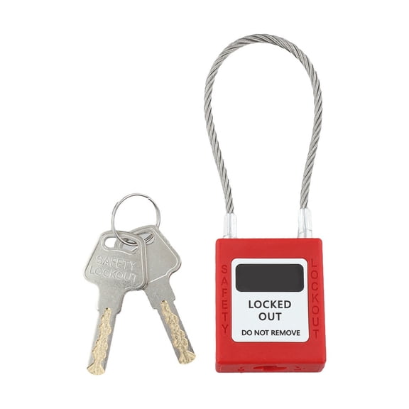 Zyllora Compact Cable Padlock with Long Shackle, High Strength Stainless Steel Safety Lock for Industrial Use, Nylon PA Body with 2 Keys