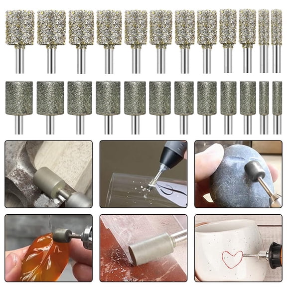 Zyllora Comprehensive Diamond Bit Set Of 24 Pieces for Rough Sanding And Fine Polishing
