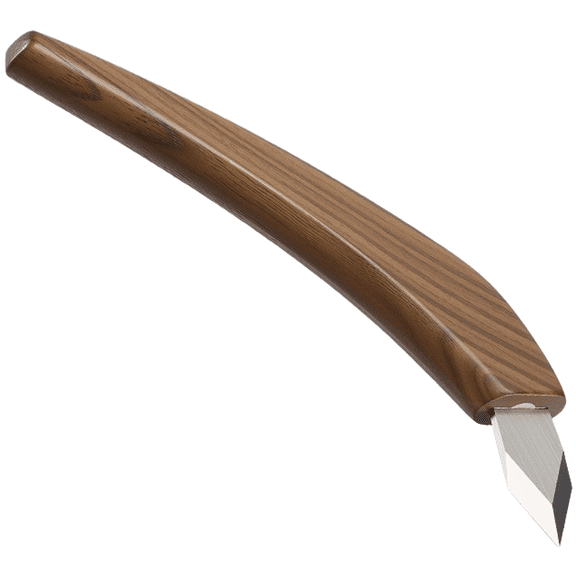 Zyllora Curved Handle Dual Edge Carving Tool Walnut Wood Ergonomic Craft Instrument