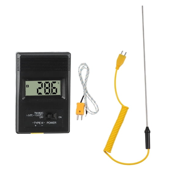 Zyllora Digital Thermometer K Type with 30cm Probe, High Temp Meter -50 to 1300C, LCD Display for Industrial Food Cooking Testing