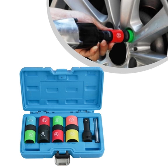 Zyllora Double Head Lug Nut Socket Set 1/2 Drive for Impact Tools Deep Socket 17-22Mm