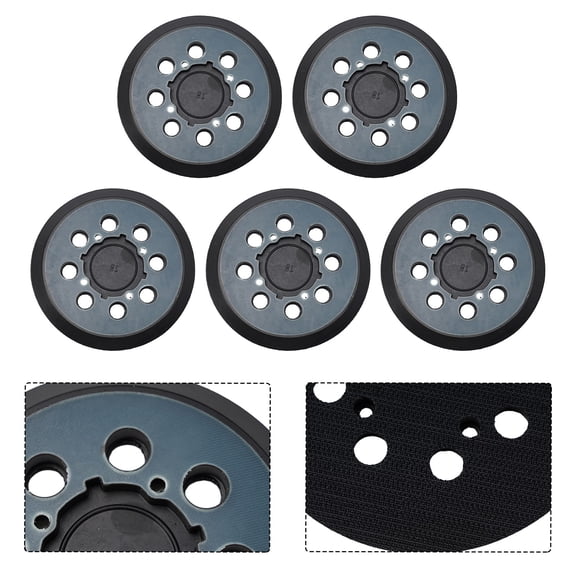 Zyllora High-Density Backing Pads Sanding Pad 11Mm Height 125Mm Part Number Dwe6423 5Inch 5Pcs 8 Dust Collection Holes 8-Hole Hook&Loop