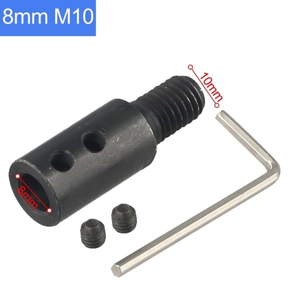 Zyllora M10 Angle Grinder Adapter Saw Connecting Rod Shaft Coupling 5-14mm Steel Black