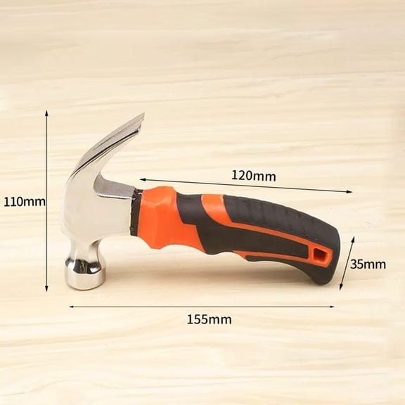 Zyllora Multifunctional Small Ramshorn Hammer 155Mm Carpentry Claw Hammer Home