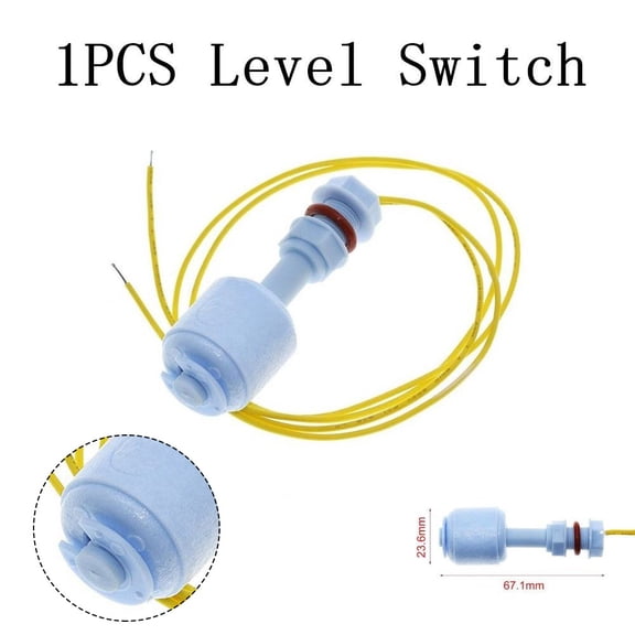 Zyllora PP Plastic Float Switch Liquid Level Sensor, 110V 0.5A Water Level Controller for Aquarium Fish Tank Sump Pump, White 65mm