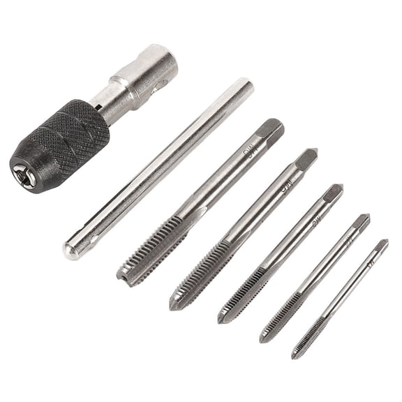 Zyllora Screw Taps 6Pcs Set Tap Drill Wrench Accessories Tap Holder Fittings Metric Ratchet Tap Wrench Screwdriver T Handle 1Set