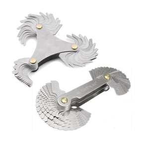 Zyllora Thread Pitch Gauge Set Metric and SAE, 2-Pack Stainless Steel Screw Thread Checker Tool with 51 and 58 Leaves for Measuring Inch and Imperial Bolts