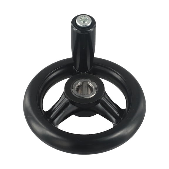 Zyllora Three Spoke Hand Wheel with Revolving Handle for Milling Machine Lathe Grinder, Plastic Adjustable Handwheel 125/160/200mm, Black Industrial Replacement Part