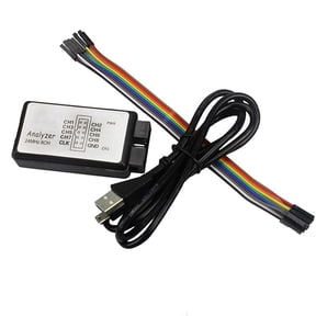 Zyllora USB Logic Analyzer 24MHz 8-Channel with Cable for UART IIC SPI Debugging, Wide Voltage Range -0.5V to 5.25V for Electronics Projects