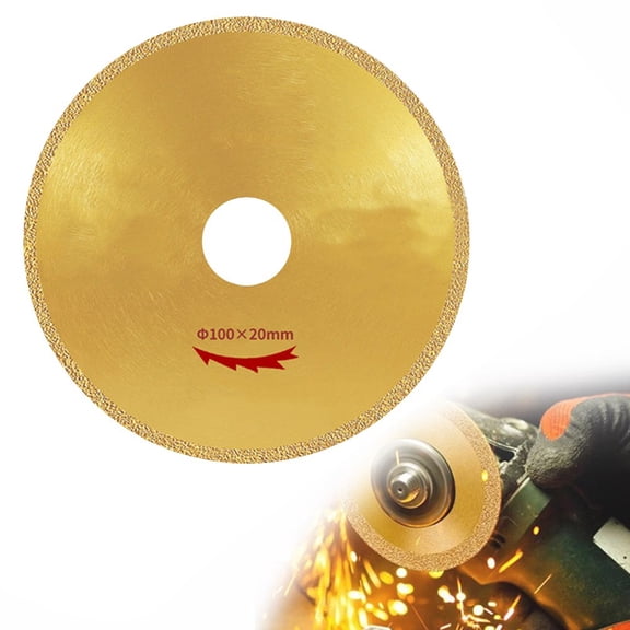 Zyllora Vacuum Brazed Cutting Disc 4 Inch for Steel Metal Stone Iron Rebar Aluminum, Dry Wet Use Gold Saw Blade for DIY Rescue Demolition