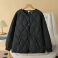thumbnail image 1 of Zyloft Jackets for Women No Hood Women Warm Quilted Jackets for Women Long Sleeve Floral Soild Puffer Jacket Coats with Pockets Black XXXL Black*Friday/Cyber*Monday Clearance, 1 of 7