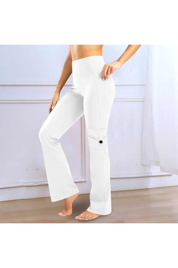 Leggings for Women Clearance under $5 Women's Leggings High Waisted Yoga Workout Exercise Capris for Casual with Pockets White S Black*Friday/Cyber*Monday Clearance