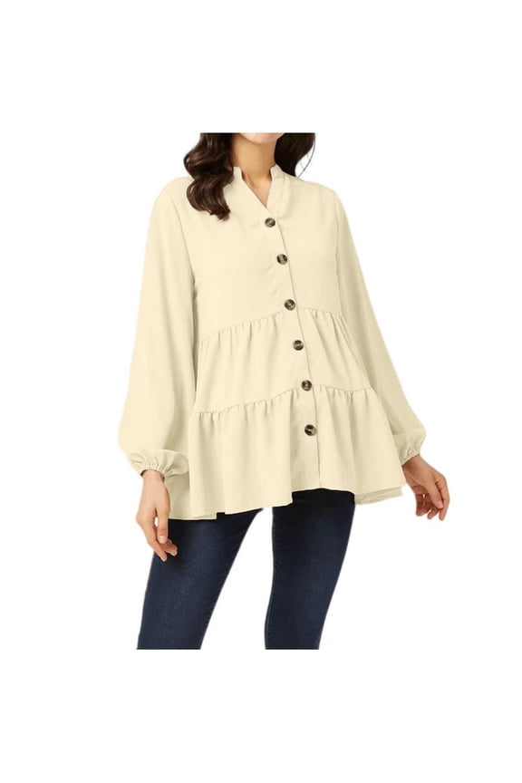 Maternity Shirts for Women 3x Maternity Button Down Shirt - Plus Size Winter Fall Nursing Top Soft & Cozy Brown XS
