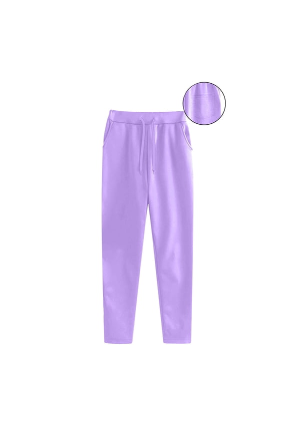 Pants for Women Plus Size Clearance Women's Casual Trousers and Trousers Solid Color Large Size Running Fitness Sports Pants with Three Pockets Purple M Black*Friday/Cyber*Monday Clearance