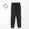 thumbnail image 1 of Zyloft Pants for Women Women's Four Season Casual Solid Color with Pocket Drawstring Loose Fitting Home Clothes Pants Black M, 1 of 6