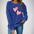 thumbnail image 1 of Zyloft Valentine Sweaters for Women Couples Sweatshirt Valentine's Day Sweatshirt Heart Printed Round Neck Long Sleeved Hoodie without Hat Blue L, 1 of 8