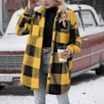 thumbnail image 1 of Zyloft Winter Clothes for Women Sets Women's Long Sleeved Warm Button Plaid Jacket with Lapel and Pockets Tops Yellow L Black*Friday/Cyber*Monday Clearance, 1 of 6