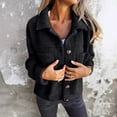 thumbnail image 1 of Zyloft Winter Clothes for Women Pants Women's Solid Color Lapel Button Cardigan Long Sleeved Tops Jacket Black L Black*Friday/Cyber*Monday Clearance, 1 of 6