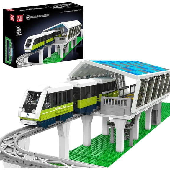Zylopa 12040 Italian Marconi Express Light Rail Train Set - Remote & APP Controlled Building Kit with Tracks-1,957 Pieces