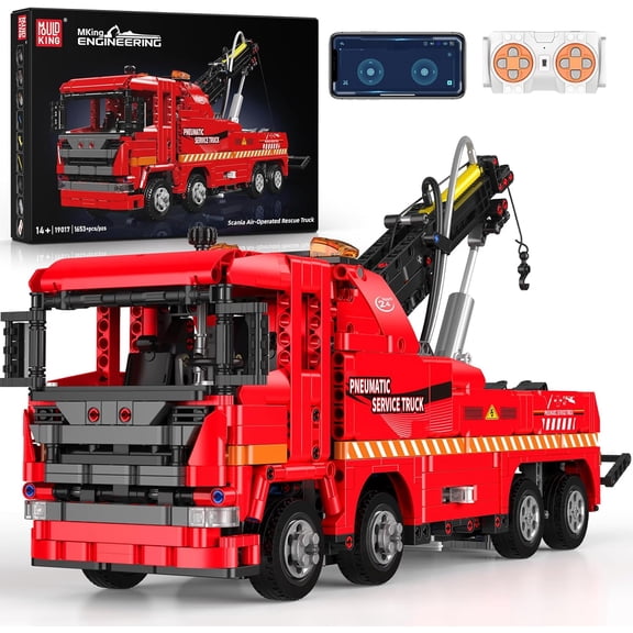 Zylopa 19017 Scania Rescue Technik Truck Building Set,Large Construction,Technology Collectible Vehicle Model with Air-Operated for Enthusiasts(1653PCS)