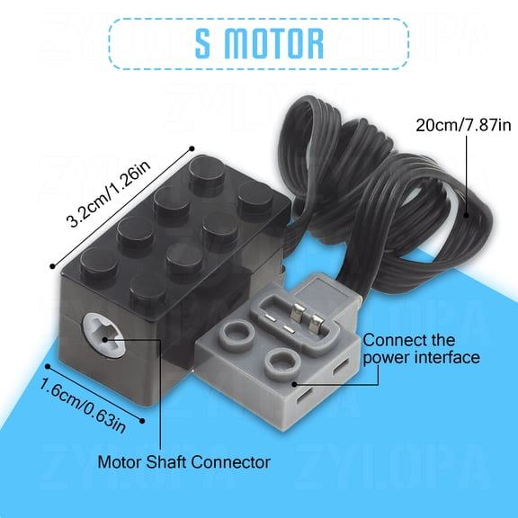 Zylopa 3Pcs Power-Functions Technic-S-Motor Compatible with major brands Technic-Parts-pieces