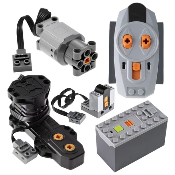 Zylopa 5pcs Technic-Motor Set Monster Motor Battery-Box IR-Receiver-Remote-Control Compatible with PowerFunctions Technic