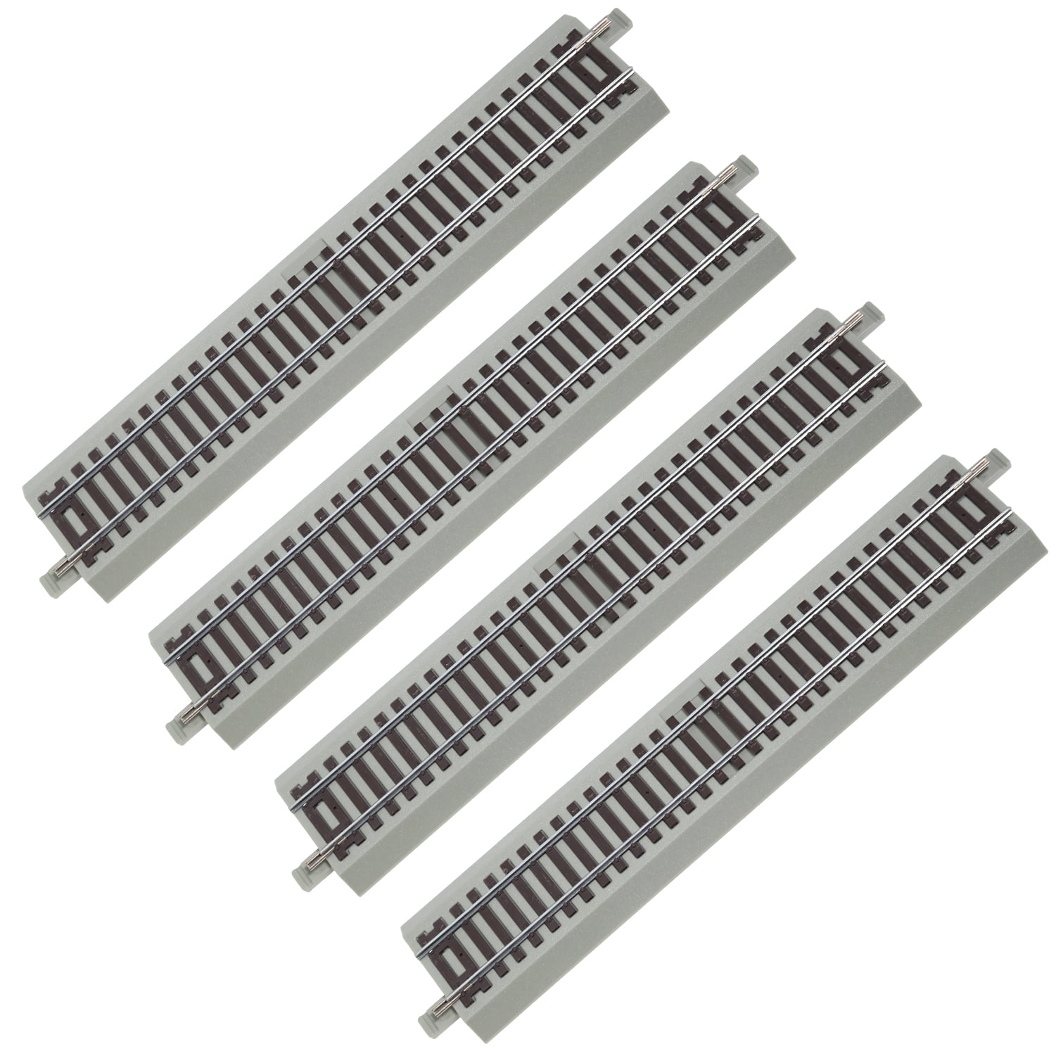Zylopa HO Scale Nickel Silver Track with Wood Ties – Set of 4 Realistic Model Railroad Tracks-G1 66700