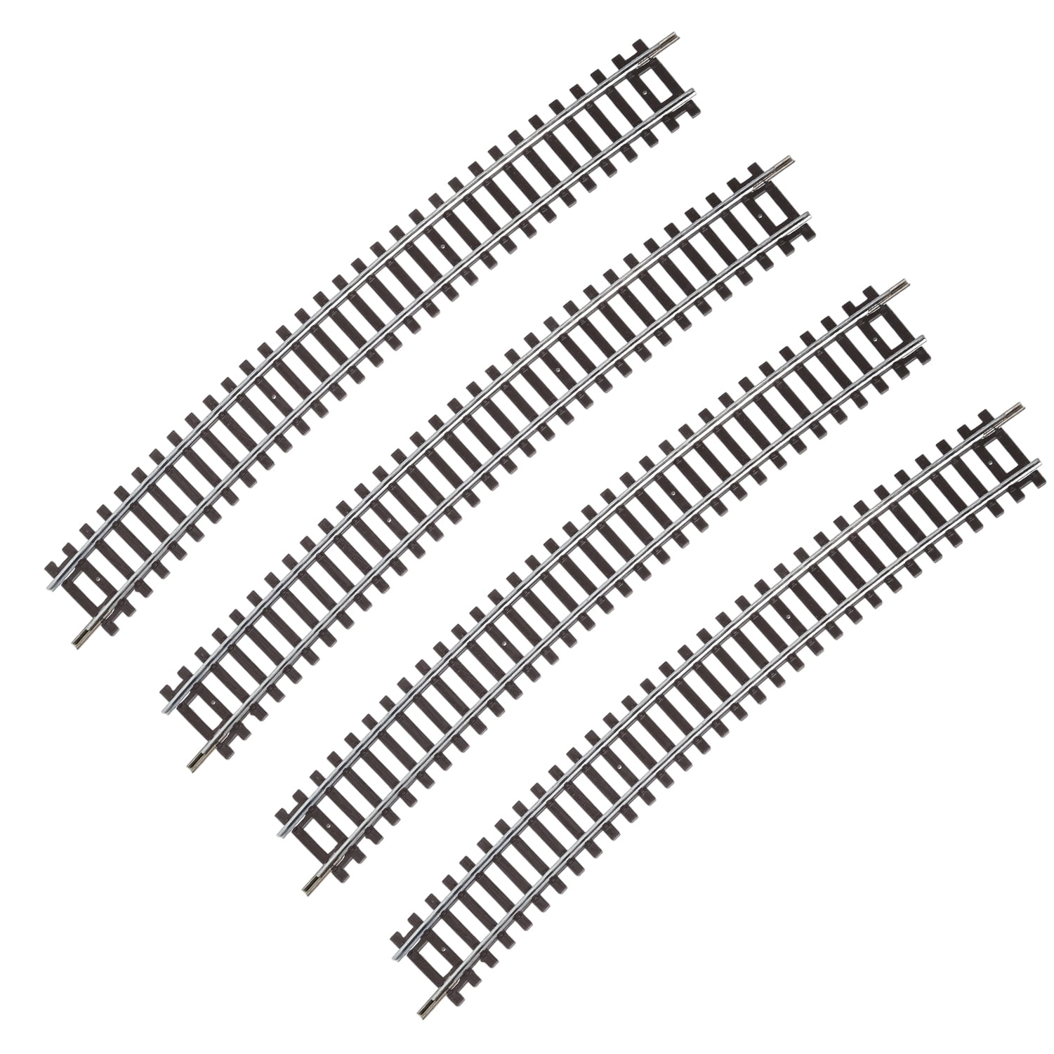 Zylopa HO Scale Nickel Silver Track with Wood Ties – Set of 4 Realistic Model Railroad Tracks- R10 66605