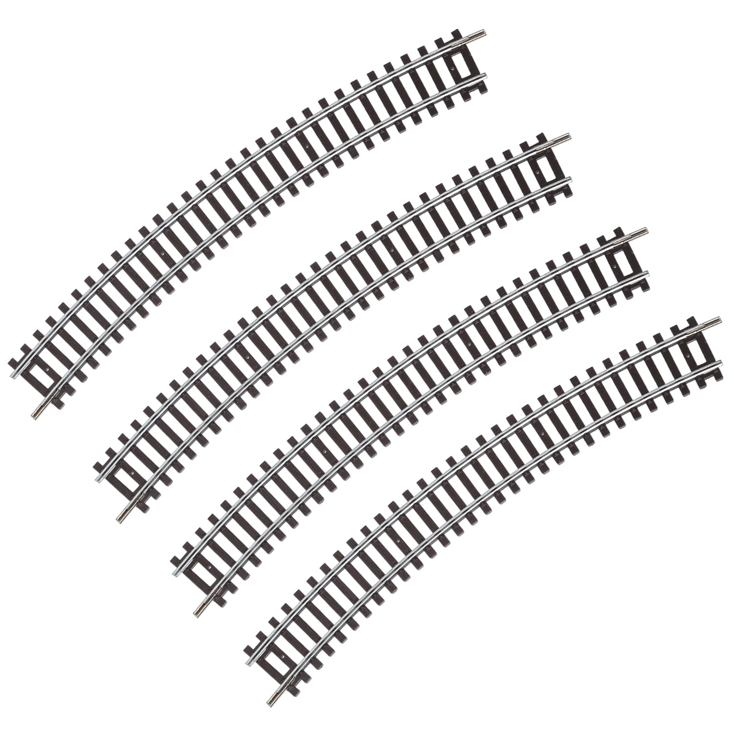Zylopa HO Scale Nickel Silver Track with Wood Ties – Set of 4 Realistic Model Railroad Tracks- R366602
