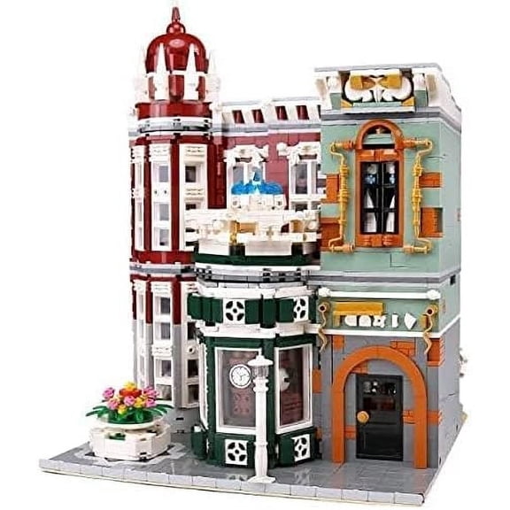Zylopa Street View Vintage Antique Shop Modular City Building Block Set, 3,037 Pieces with Light Kit, European Town Architecture Display Model Toys & Bricks