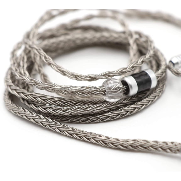 Zylopa Tripowin Zonie IEM Cable, 16 Core Silver Plated Earphone Upgraded Cords, 1.25m SPC in Ear Monitor Cable for 7hz Zero:2 Orchestra Lite Cadenza Hype4 Supermix4(2pin 0.78mm, 3.5mm)(Grey)
