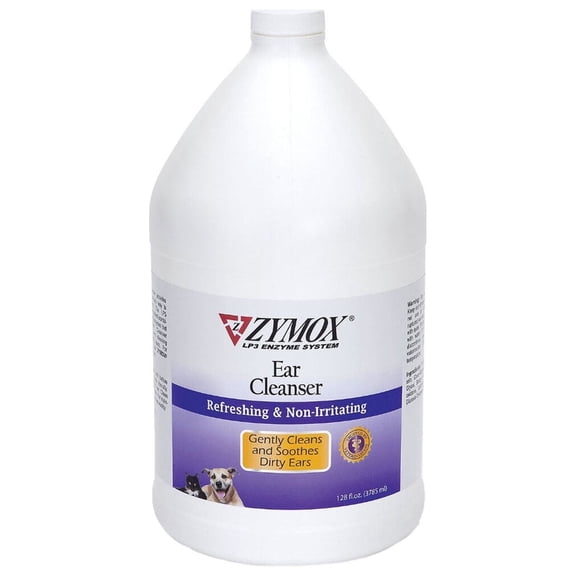 Zymox Ear Cleanser Solution for Dogs and Cats, 1 Gallon