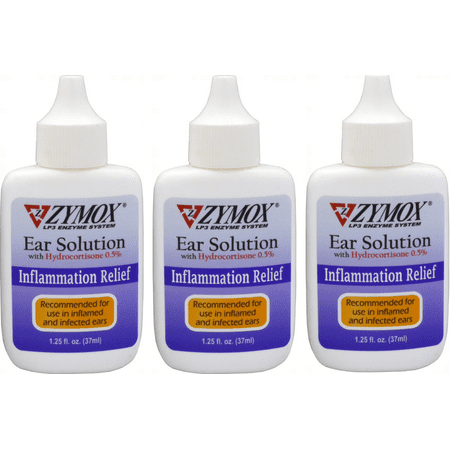Zymox Ear Solution for Ear Infections Size:1.25 oz. Pack of 3